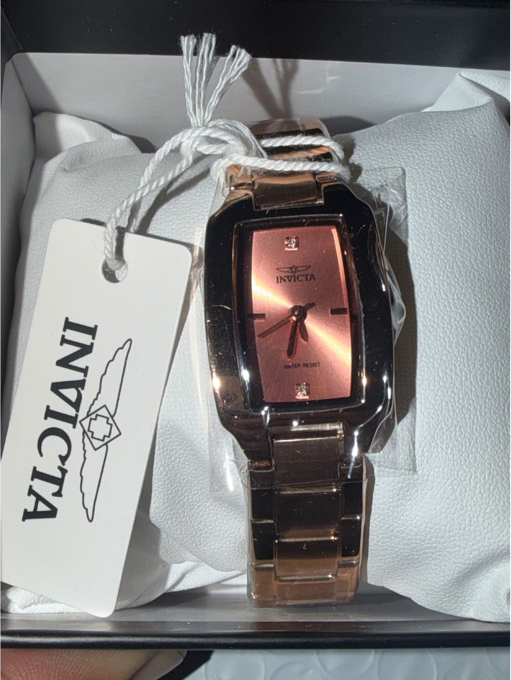 $248 WILDFLOWER WOMANS WATCH GD WATCH/ PINK FACE SQUARE DIAL
